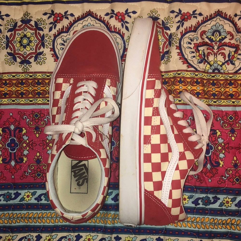 Red Checkered Vans